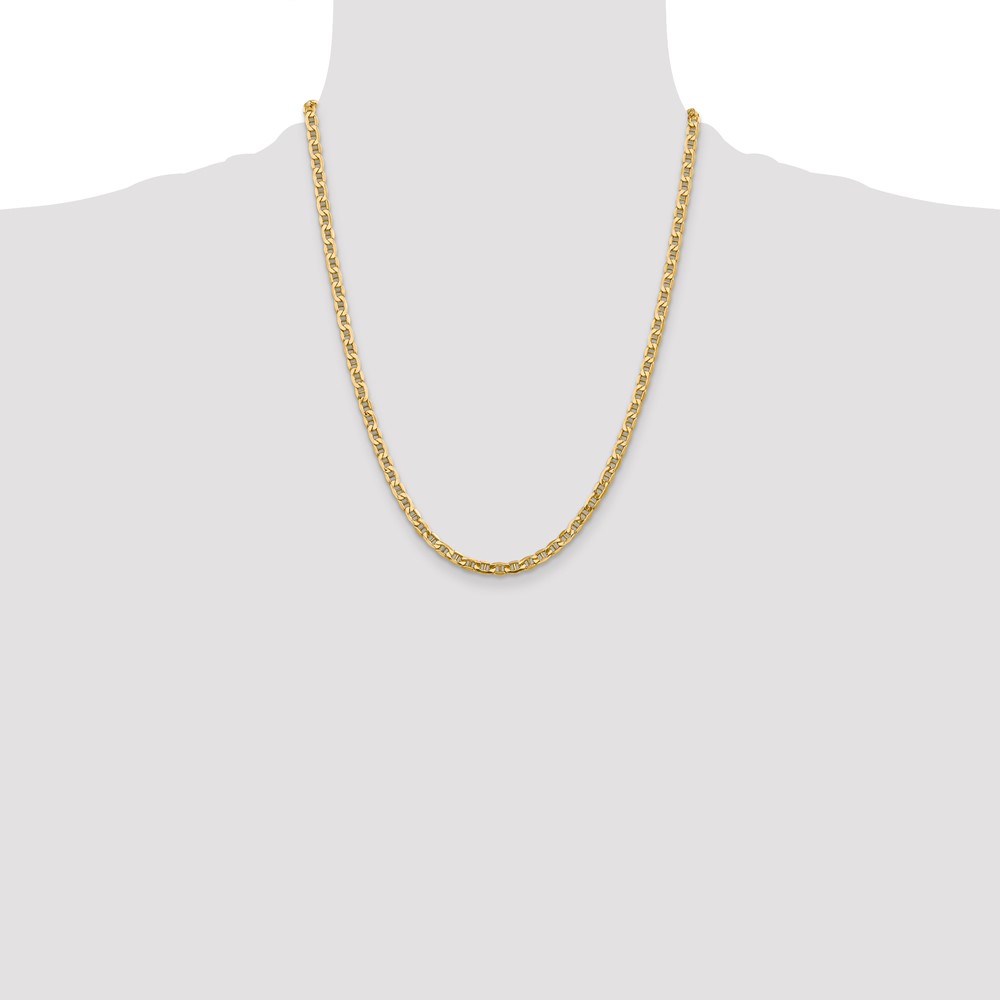 14K 22 inch 4mm Semi-Solid Anchor with Lobster Clasp Chain (BC100-22)