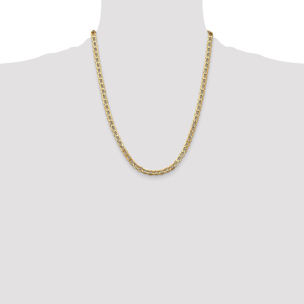 14K 22 inch 4.75mm Semi-Solid Anchor with Lobster Clasp Chain (BC101-22)