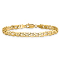 14K 4.75mm Yellow Gold Semi-Solid Anchor Bracelet with Lobster Clasp - 7in view 3