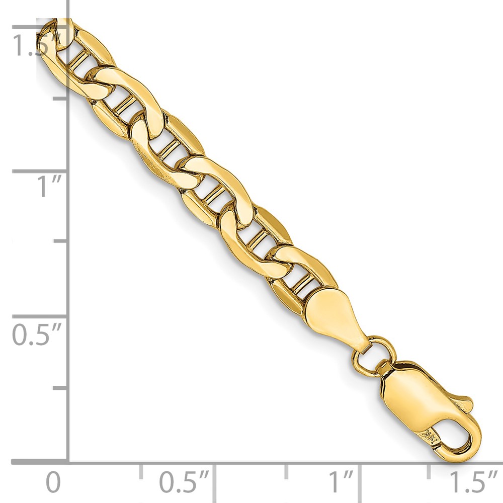 14K 8 inch 4.75mm Semi-Solid Anchor with Lobster Clasp Bracelet (BC101-8)