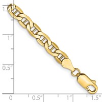 14K 4.75mm Yellow Gold Semi-Solid Anchor Bracelet with Lobster Clasp - 7in view 2