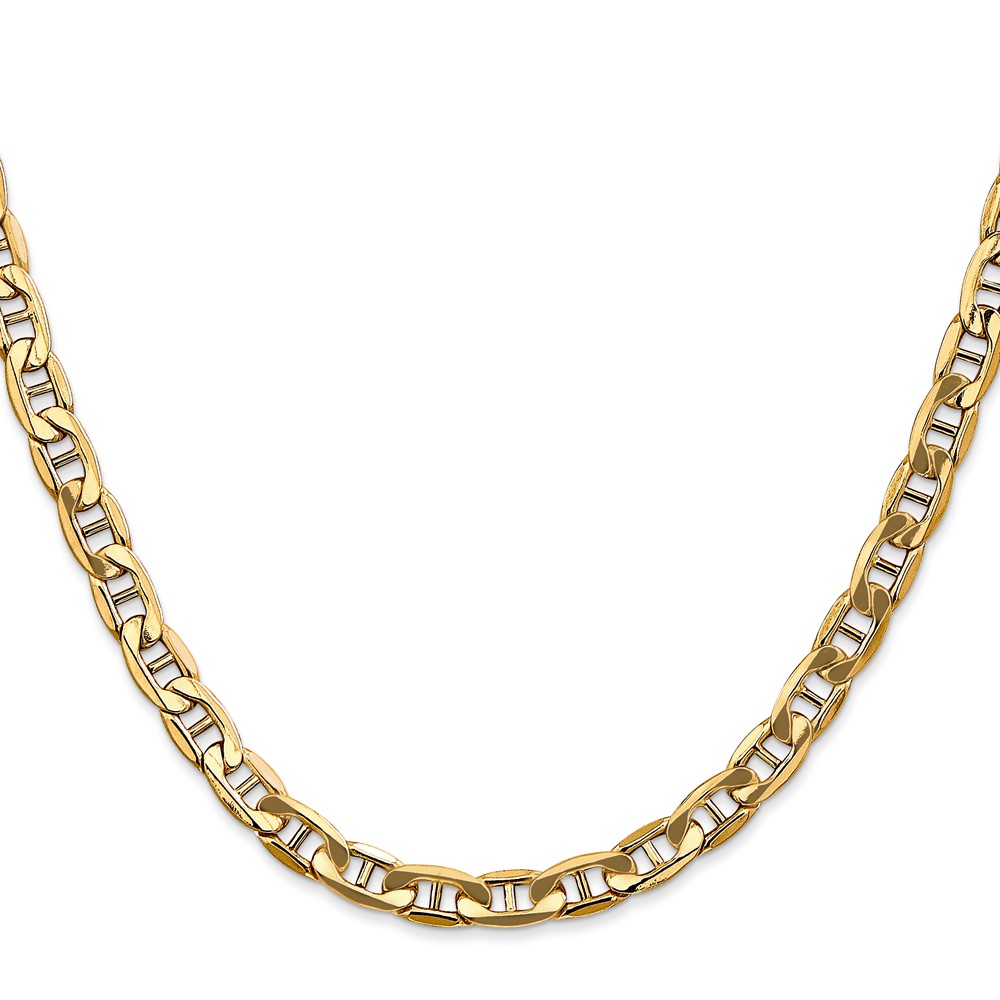 14K 22 inch 5.5mm Semi-Solid Anchor with Lobster Clasp Chain (BC102-22)