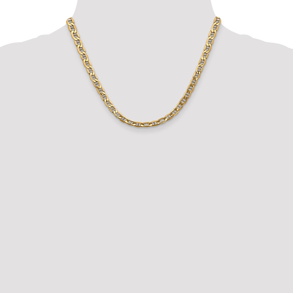 14K 18 inch 5.5mm Semi-Solid Anchor with Lobster Clasp Chain (BC102-18)