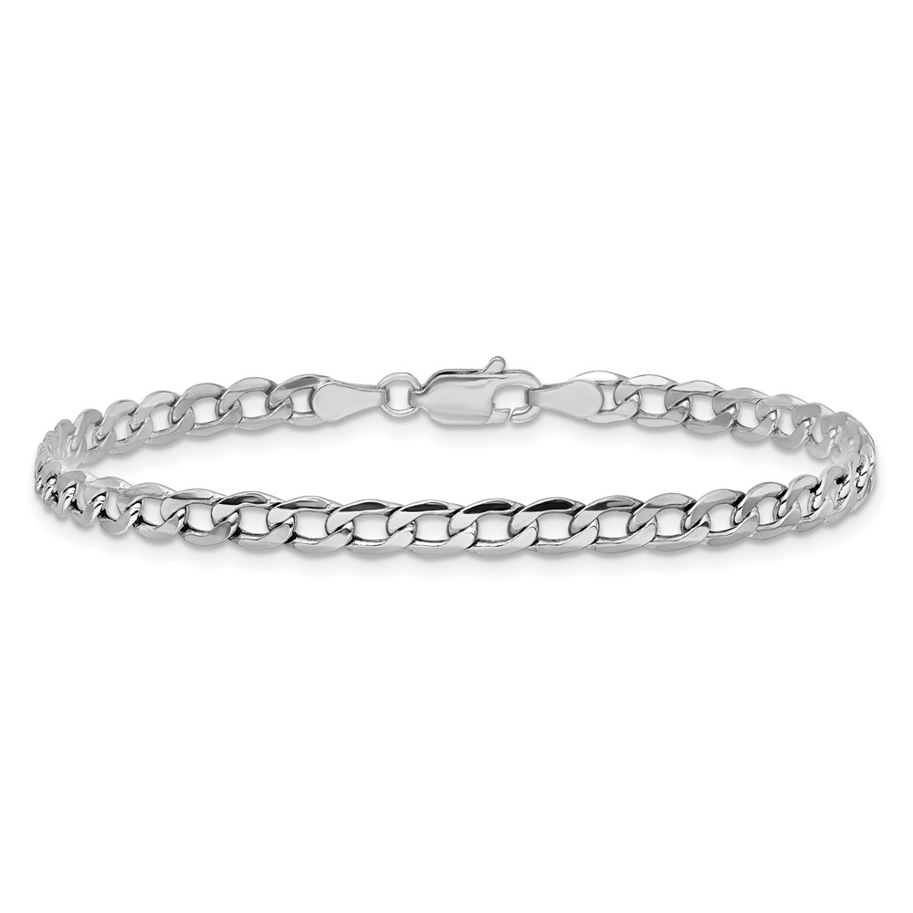 14K White Gold 10 inch 3.35mm Semi-Solid Curb with Lobster Clasp Anklet (BC103-10)