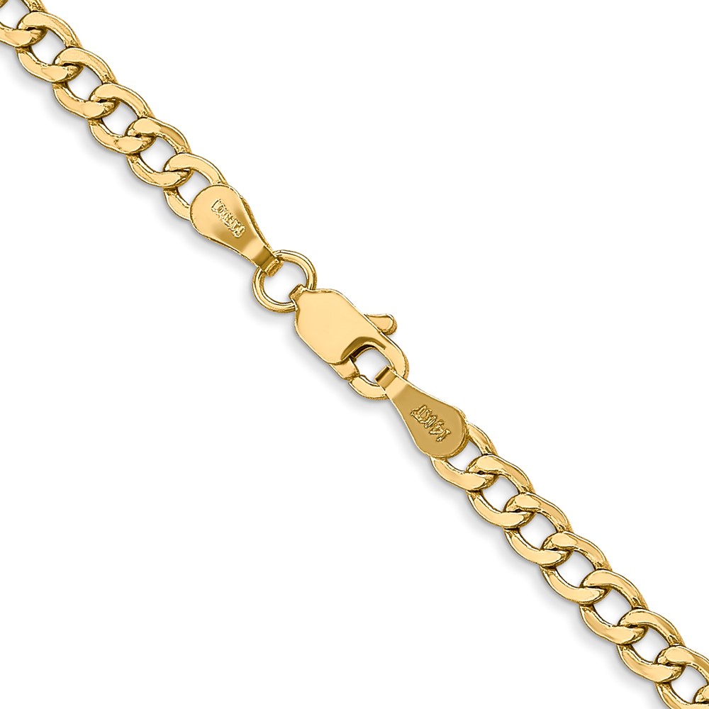 14K 16 inch 3.35mm Semi-Solid Curb with Lobster Clasp Chain (BC106-16)