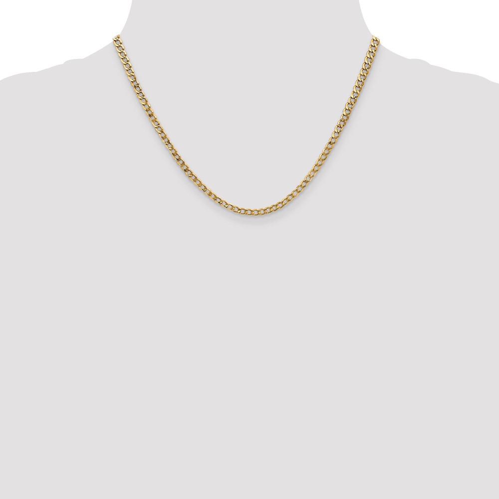 14K 18 inch 3.35mm Semi-Solid Curb with Lobster Clasp Chain (BC106-18)
