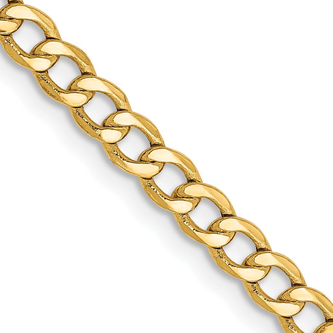 14K 16 inch 3.35mm Semi-Solid Curb with Lobster Clasp Chain (BC106-16)