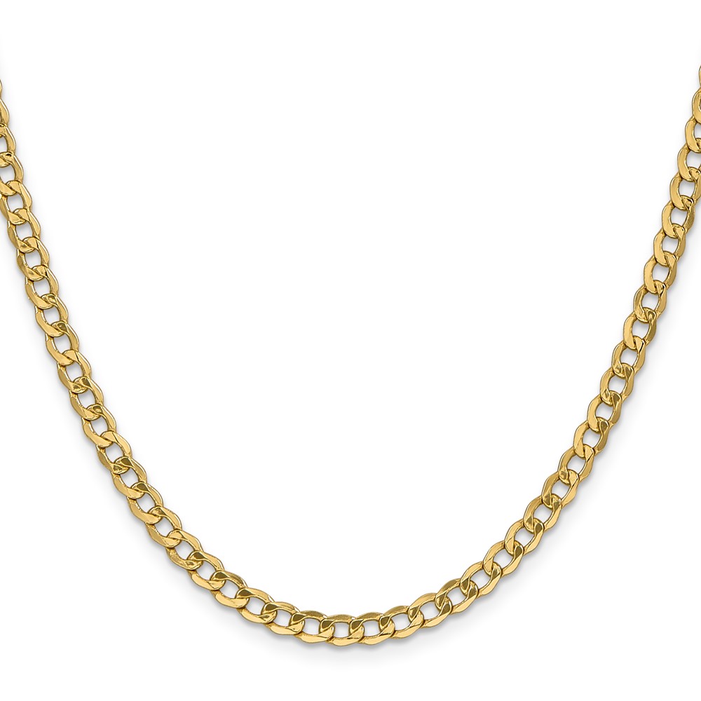 14K 20 inch 4.3mm Semi-Solid Curb with Lobster Clasp Chain (BC107-20)