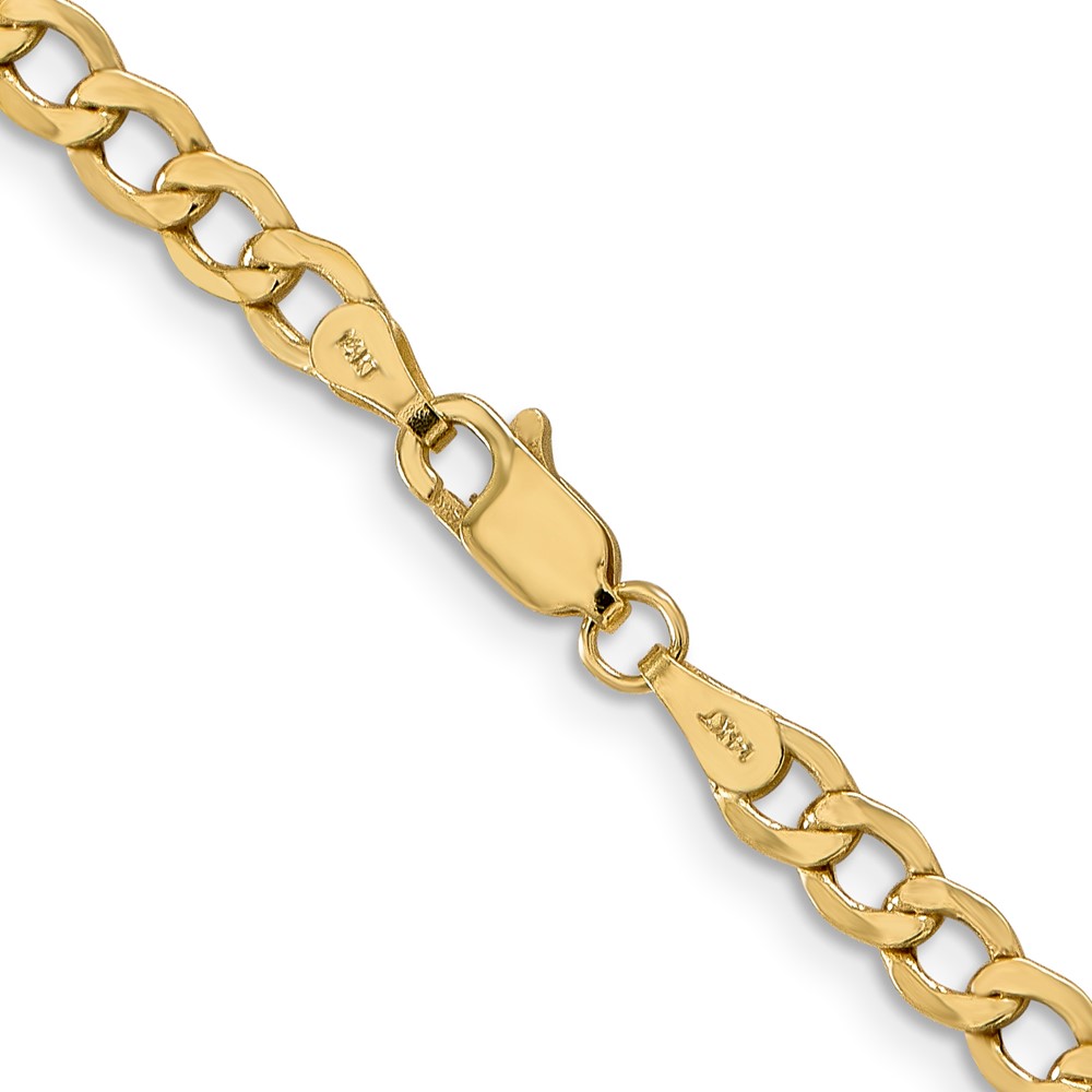 14K 20 inch 4.3mm Semi-Solid Curb with Lobster Clasp Chain (BC107-20)