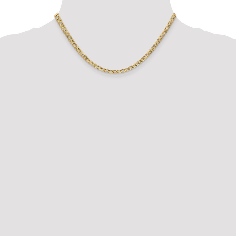14K 16 inch 4.3mm Semi-Solid Curb with Lobster Clasp Chain (BC107-16)