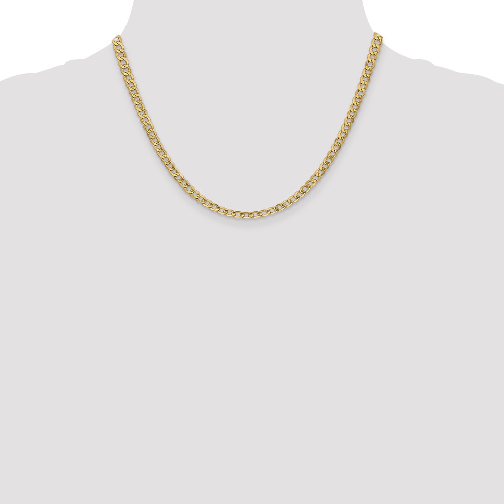 14K 18 inch 4.3mm Semi-Solid Curb with Lobster Clasp Chain (BC107-18)