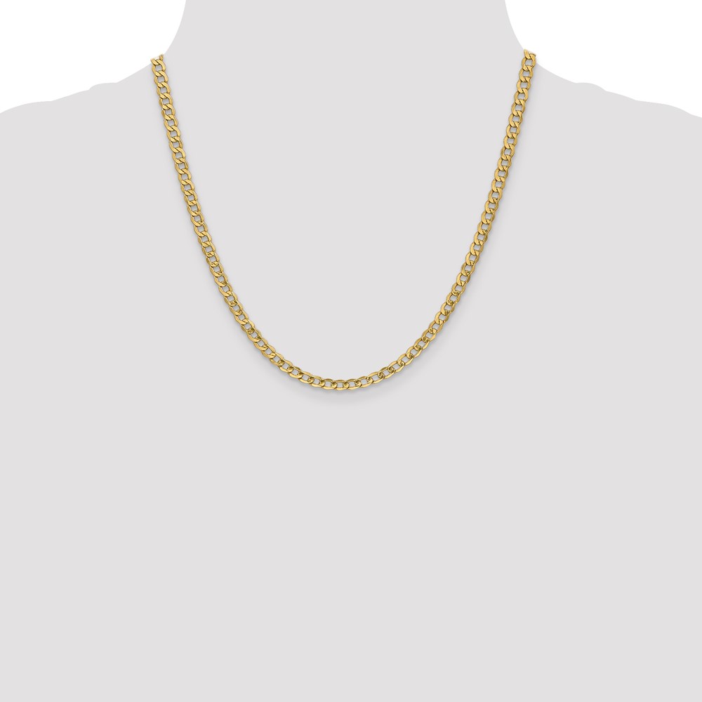 14K 20 inch 4.3mm Semi-Solid Curb with Lobster Clasp Chain (BC107-20)
