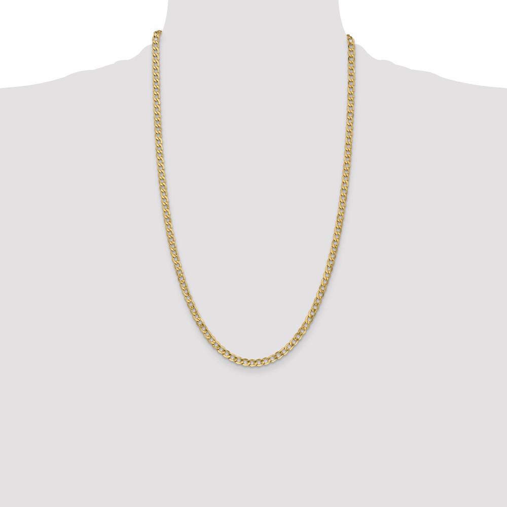 14K 26 inch 4.3mm Semi-Solid Curb with Lobster Clasp Chain (BC107-26)