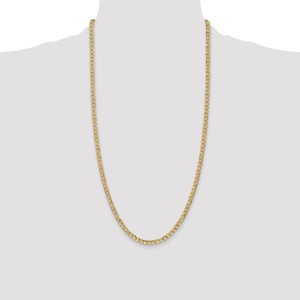 14K 28 inch 4.3mm Semi-Solid Curb with Lobster Clasp Chain (BC107-28)