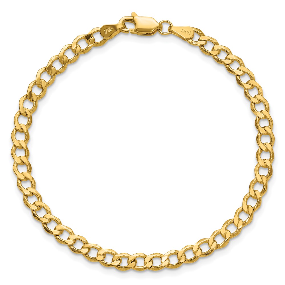 14K 10 inch 4.3mm Semi-Solid Curb with Lobster Clasp Anklet (BC107-10)