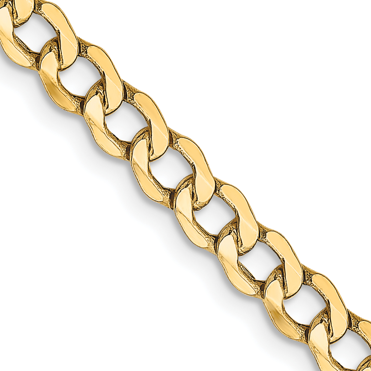14K 18 inch 4.3mm Semi-Solid Curb with Lobster Clasp Chain (BC107-18)