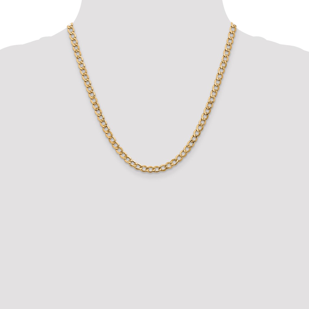 14K 20 inch 5.25mm Semi-Solid Curb with Lobster Clasp Chain (BC108-20)