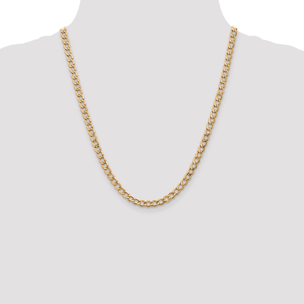 14K 22 inch 5.25mm Semi-Solid Curb with Lobster Clasp Chain (BC108-22)