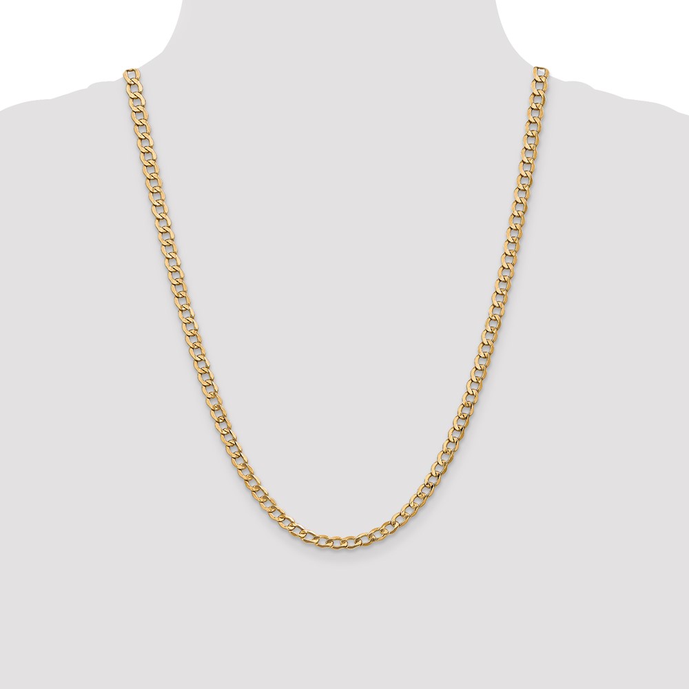 14K 24 inch 5.25mm Semi-Solid Curb with Lobster Clasp Chain (BC108-24)