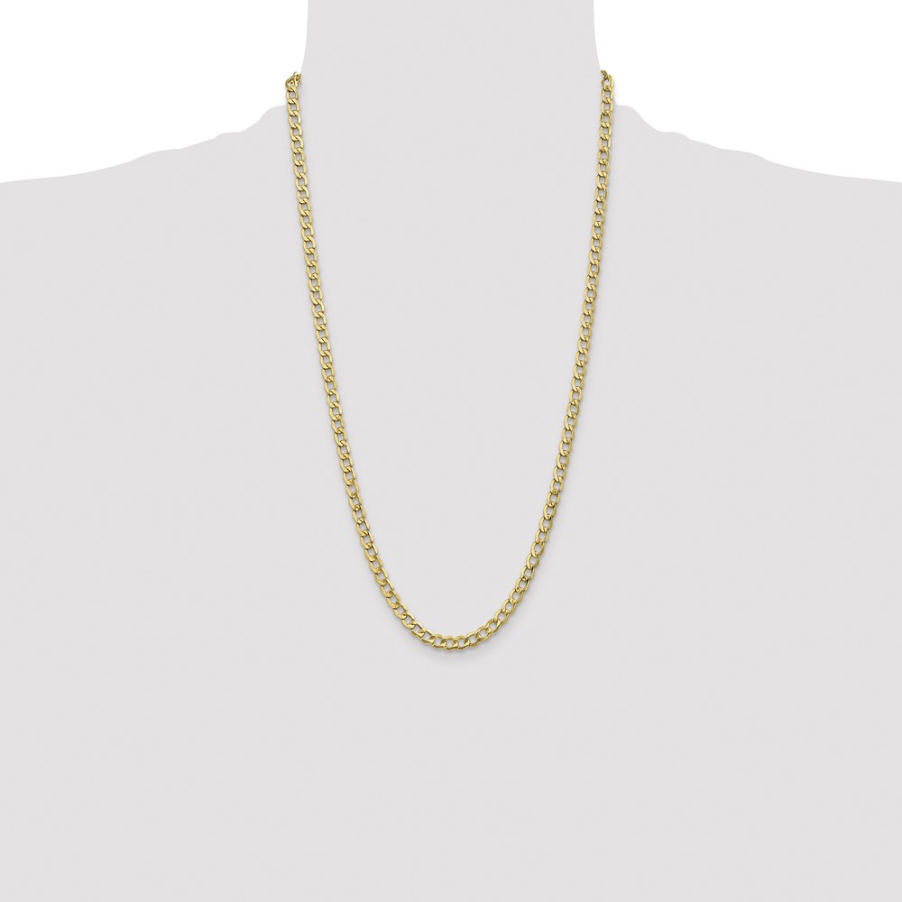 14K 26 inch 5.25mm Semi-Solid Curb with Lobster Clasp Chain (BC108-26)