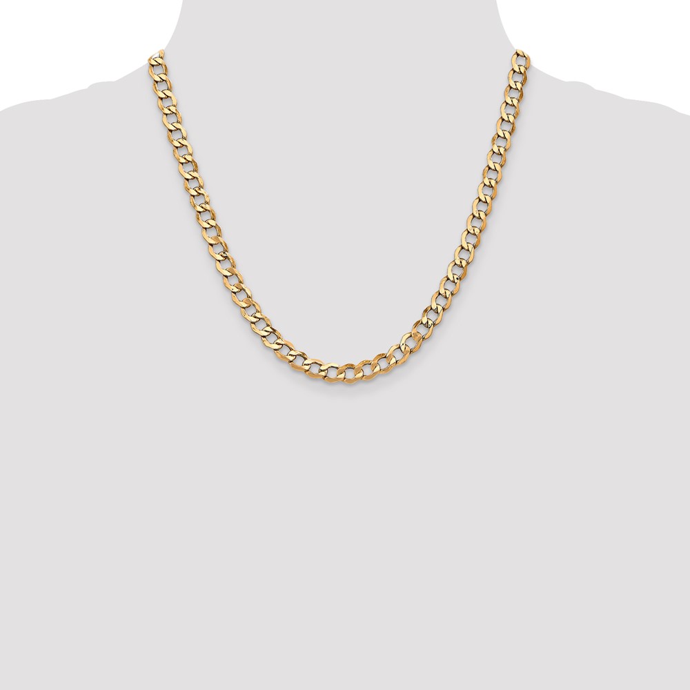 14K 20 inch 6.5mm Semi-Solid Curb with Lobster Clasp Chain (BC109-20)
