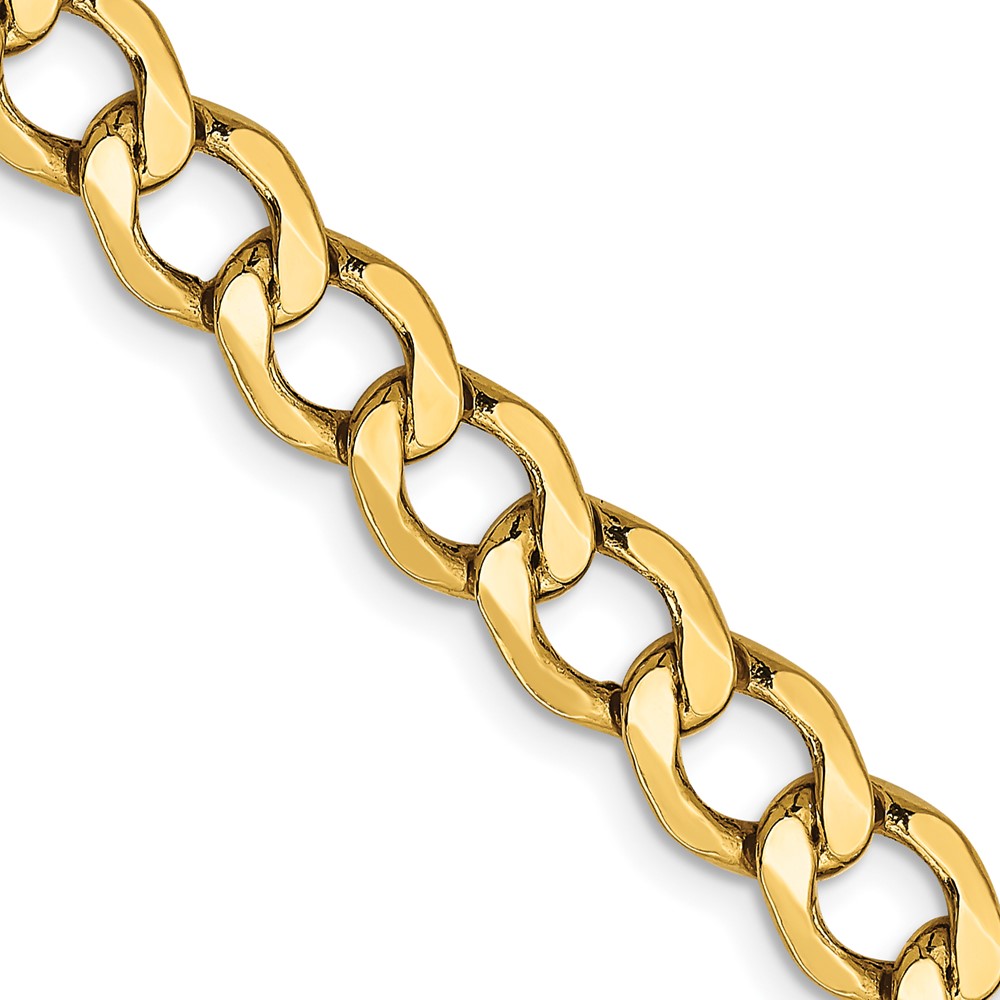 14K 18 inch 6.5mm Semi-Solid Curb with Lobster Clasp Chain (BC109-18)