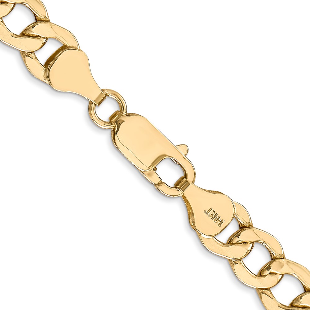 14K 18 inch 7mm Semi-Solid Curb with Lobster Clasp Chain (BC110-18)