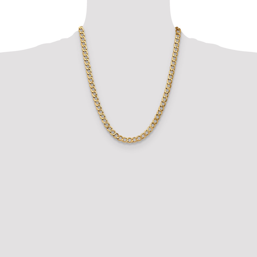 14k 7mm Semi-Solid Curb Chain (BC110-22)