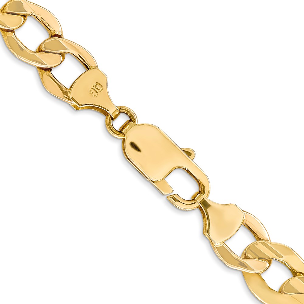 14K 18 inch 9mm Semi-Solid Curb with Lobster Clasp Chain (BC111-18)