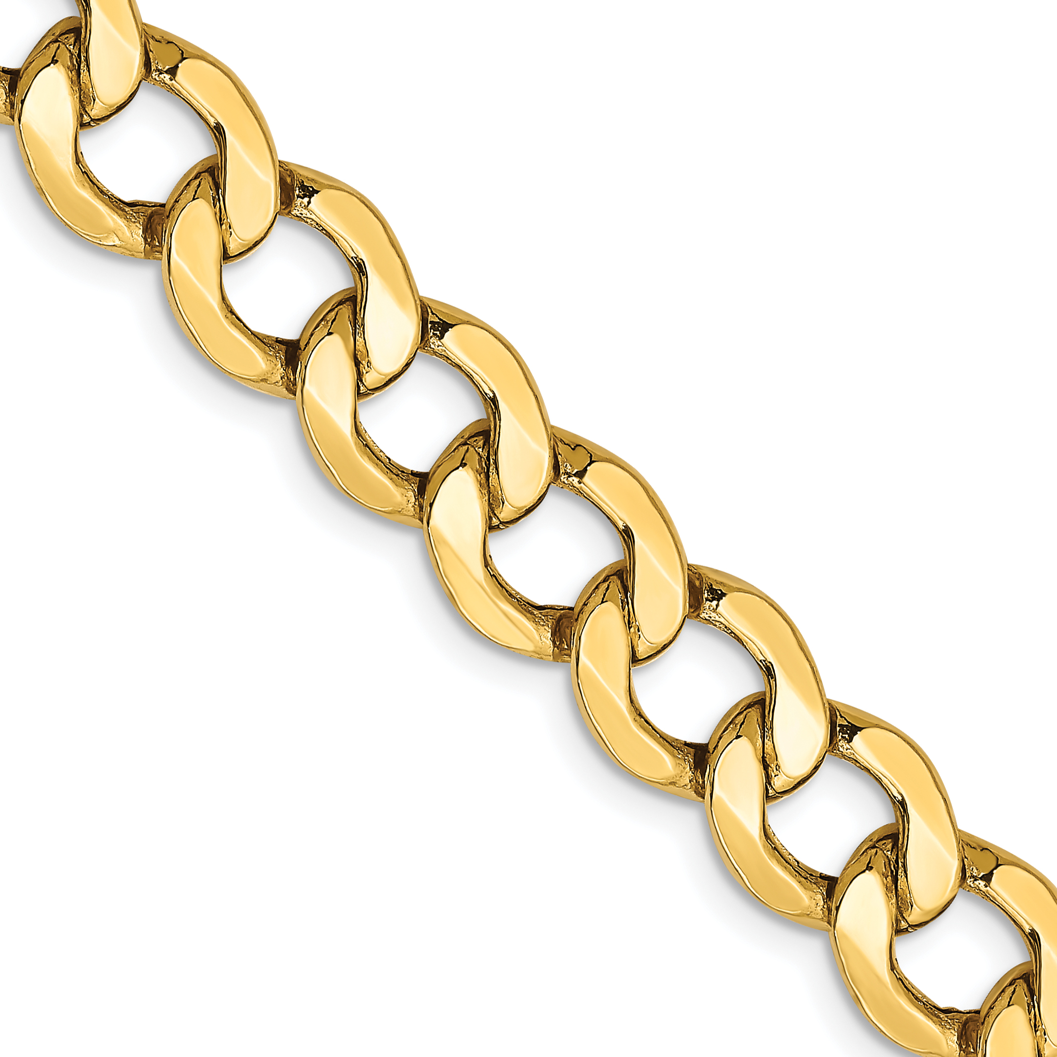 14K 18 inch 9mm Semi-Solid Curb with Lobster Clasp Chain (BC111-18)