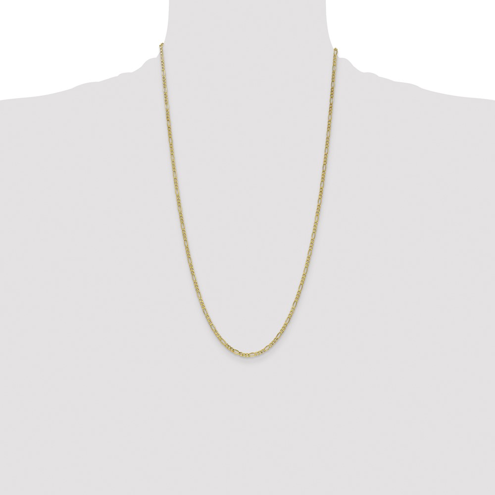 14K 26 inch 2.5mm Semi-Solid Figaro with Lobster Clasp Chain (BC120-26)