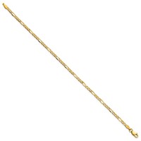 14K 2.5mm Yellow Gold Semi-Solid Figaro Bracelet with Lobster Clasp - 7in view 2