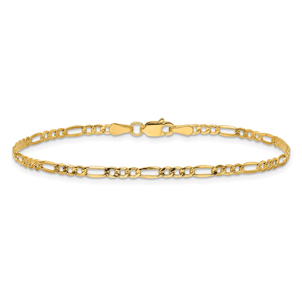 14k 2.5mm Semi-Solid Figaro Chain (BC120-8)