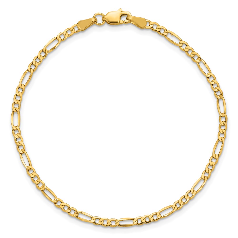 14k 2.5mm Semi-Solid Figaro Chain (BC120-8)
