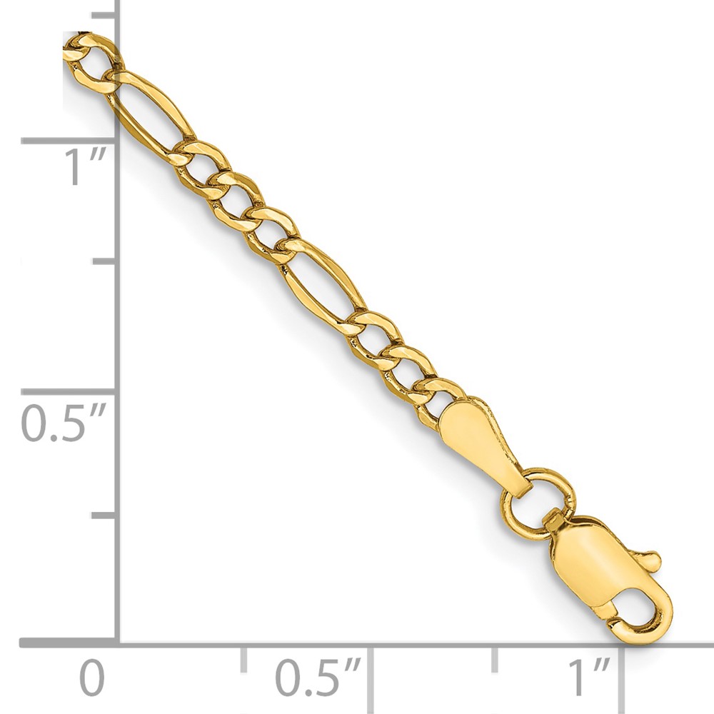 14k 2.5mm Semi-Solid Figaro Chain (BC120-8)