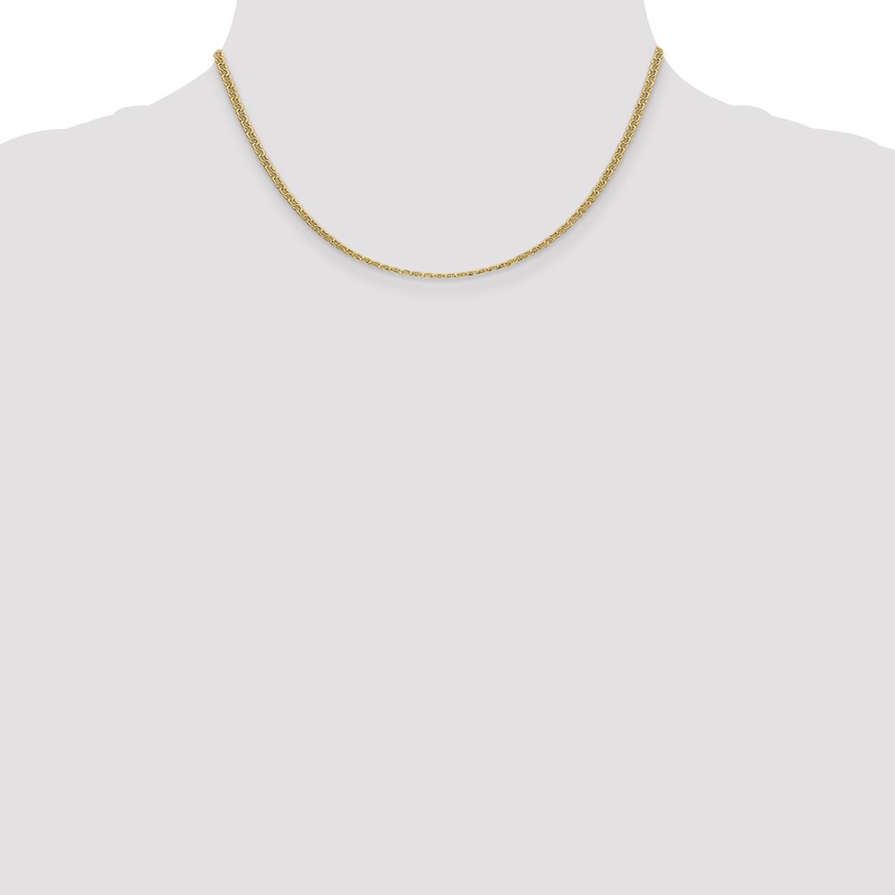 14K 16 inch 2.4mm Semi-Solid Anchor with Spring Ring Clasp Chain (BC121-16)