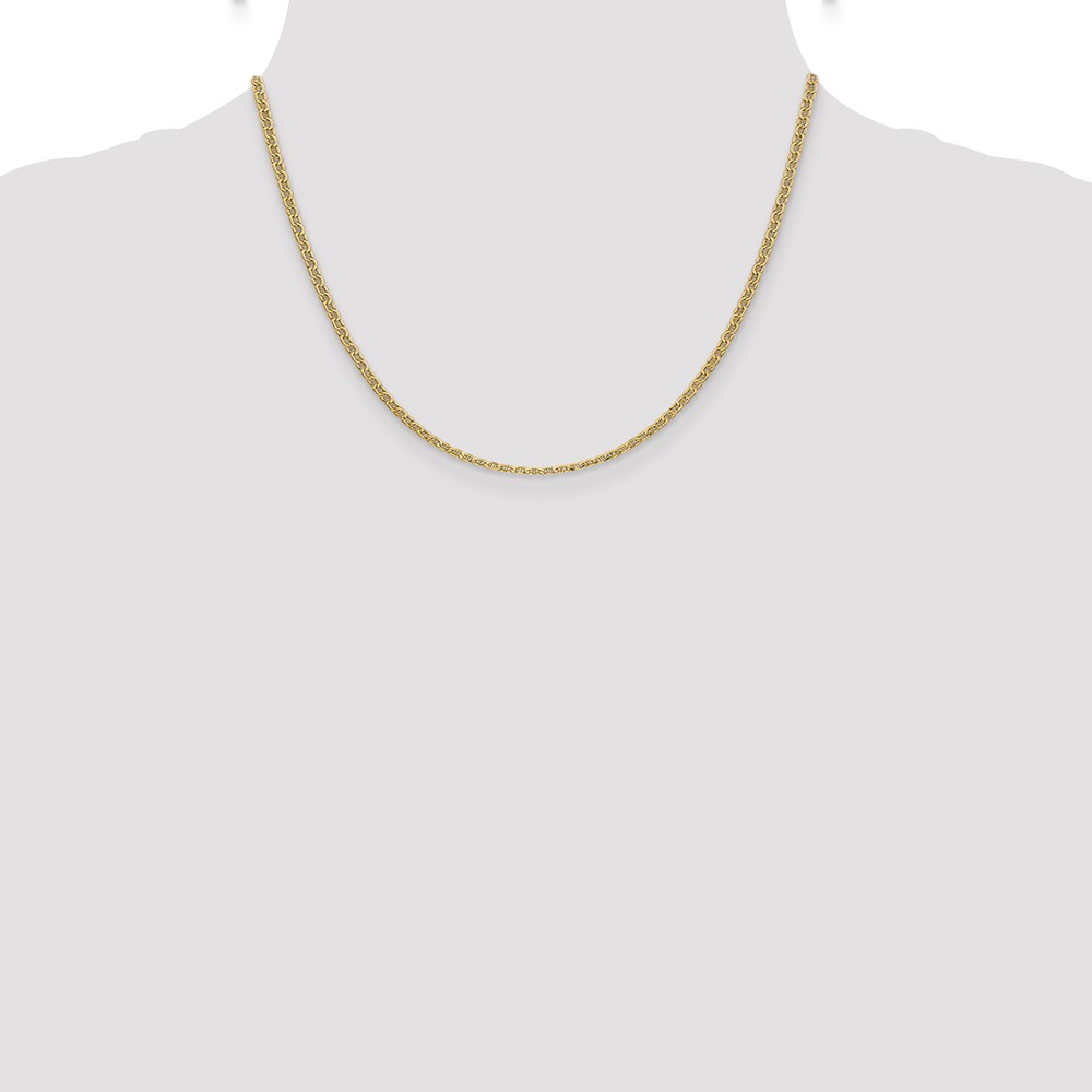 14K 18 inch 2.4mm Semi-Solid Anchor with Spring Ring Clasp Chain (BC121-18)
