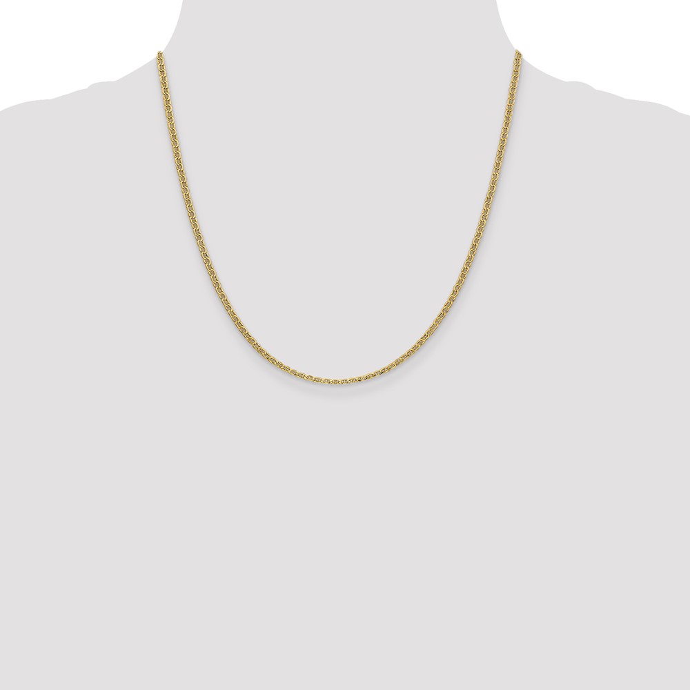 14K 20 inch 2.4mm Semi-Solid Anchor with Spring Ring Clasp Chain (BC121-20)