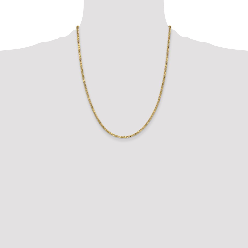 14K 22 inch 2.4mm Semi-Solid Anchor with Spring Ring Clasp Chain (BC121-22)