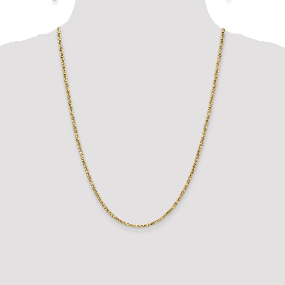 14K 24 inch 2.4mm Semi-Solid Anchor with Spring Ring Clasp Chain (BC121-24)
