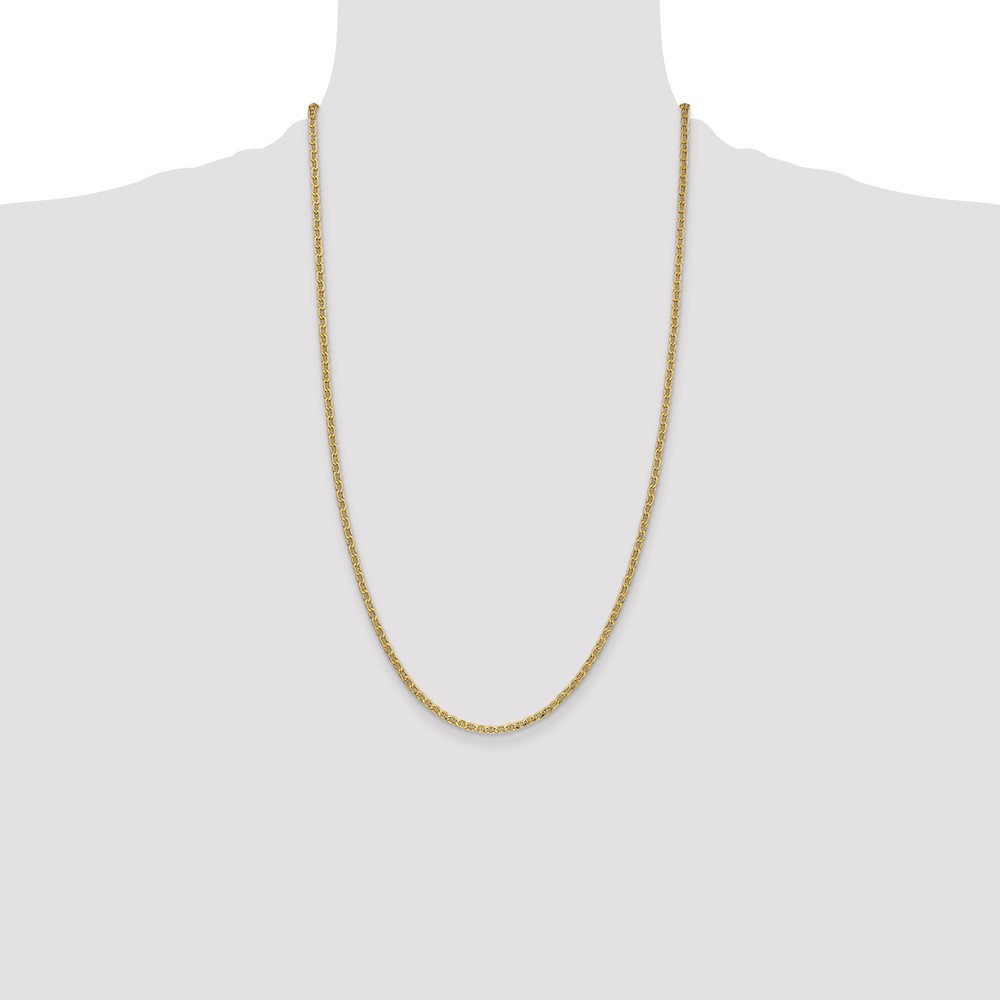 14K 26 inch 2.4mm Semi-Solid Anchor with Spring Ring Clasp Chain (BC121-26)