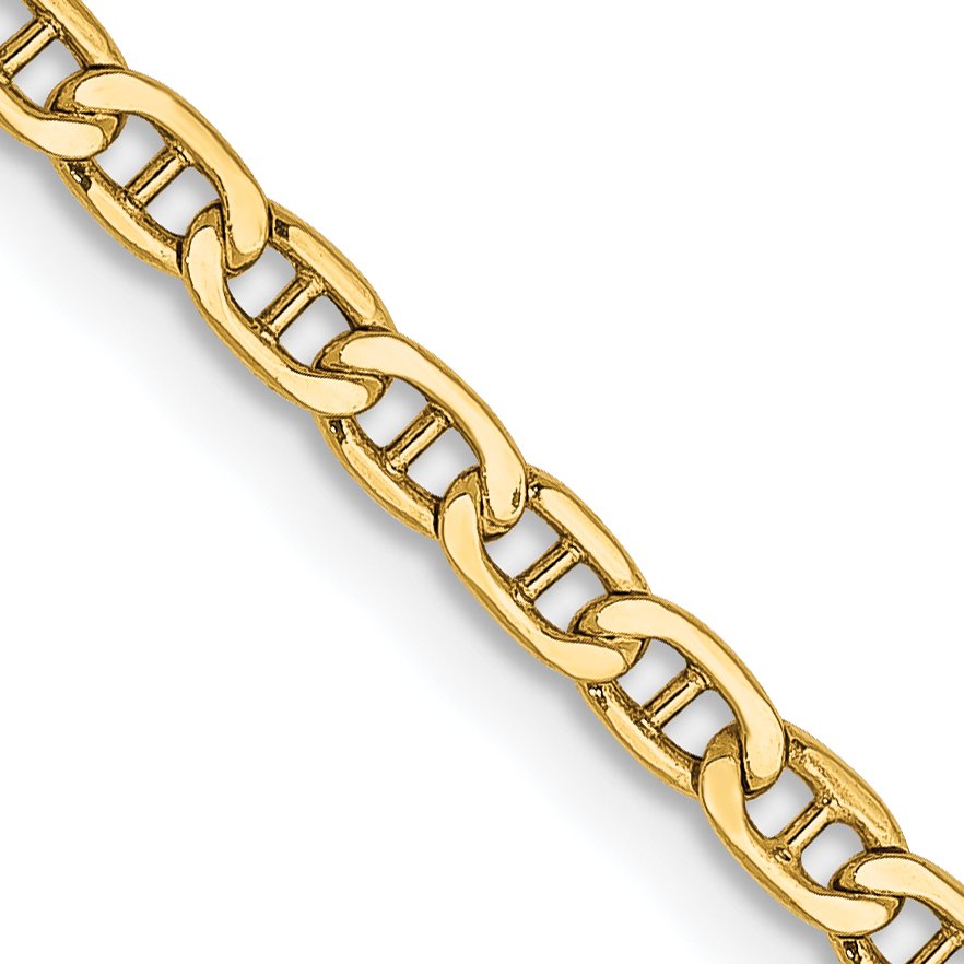 14K 24 inch 2.4mm Semi-Solid Anchor with Spring Ring Clasp Chain (BC121-24)