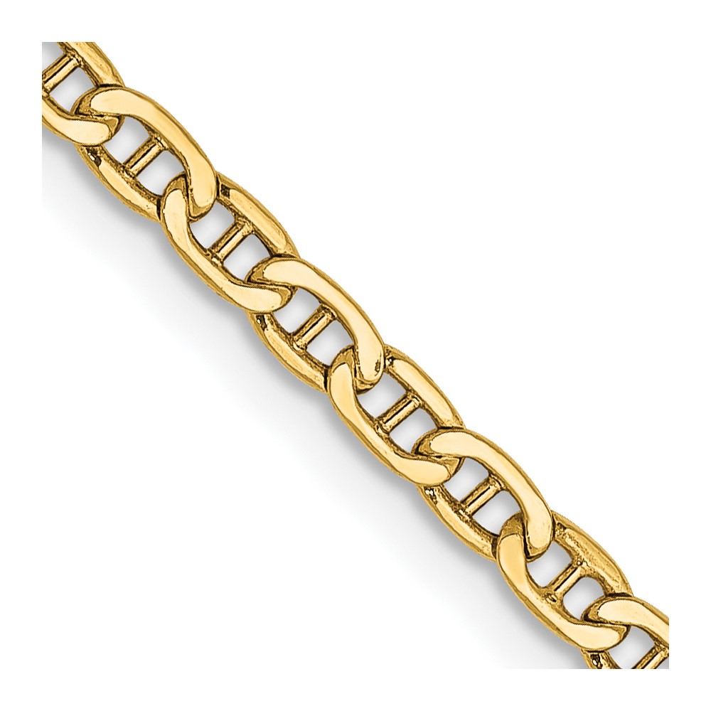 14K 24 inch 2.4mm Semi-Solid Anchor with Spring Ring Clasp Chain (BC121-24)