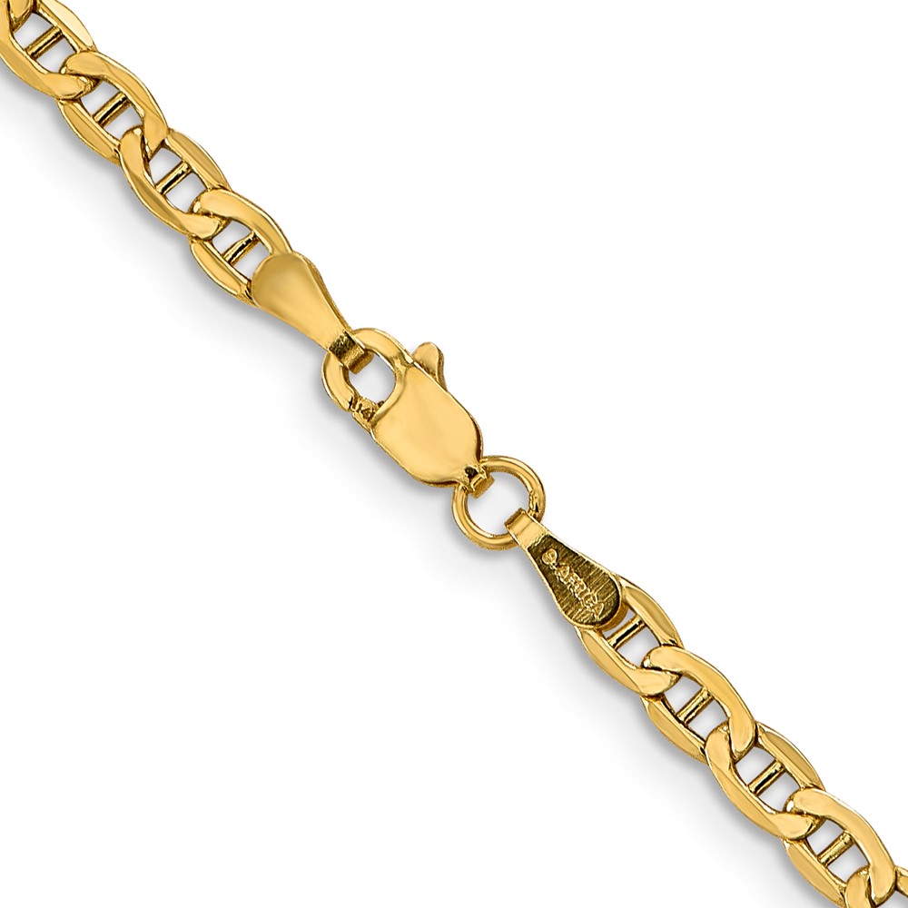 14K 24 inch 3.2mm Semi-Solid Anchor with Lobster Clasp Chain (BC122-24)