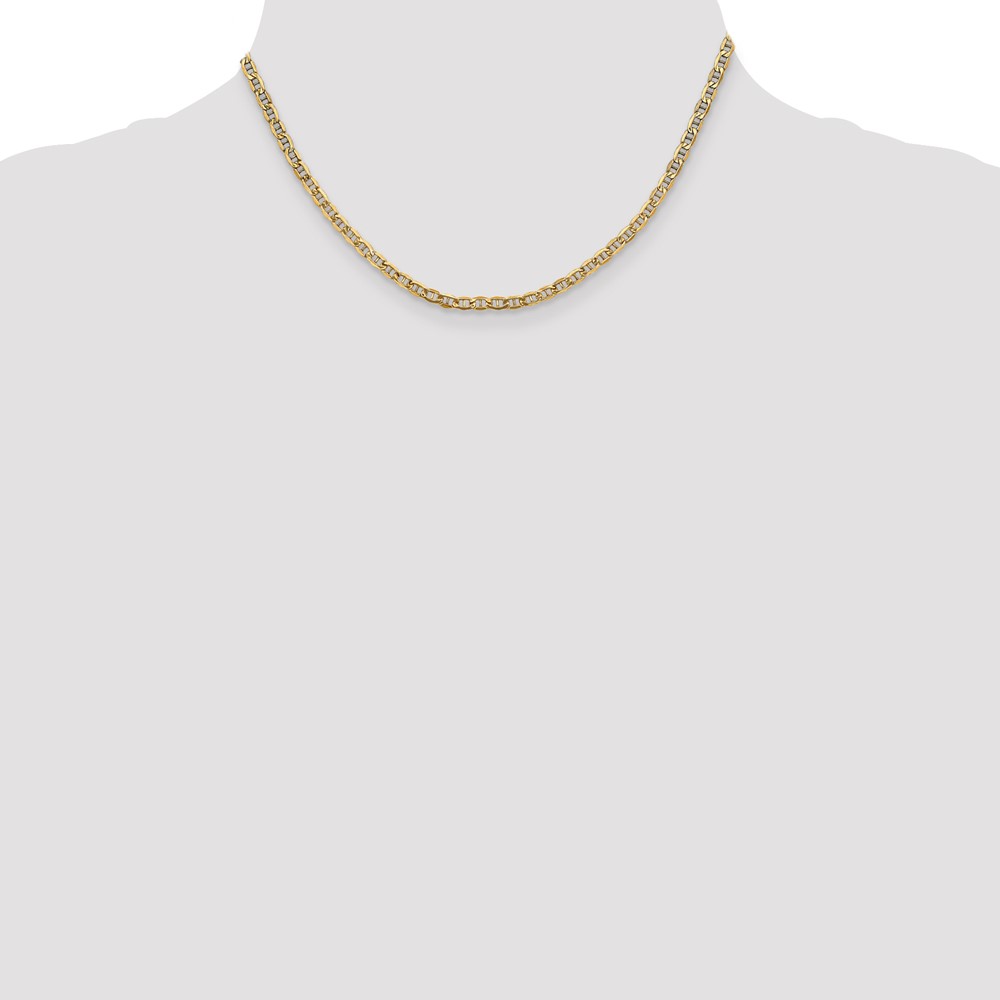 14K 16 inch 3.2mm Semi-Solid Anchor with Lobster Clasp Chain (BC122-16)