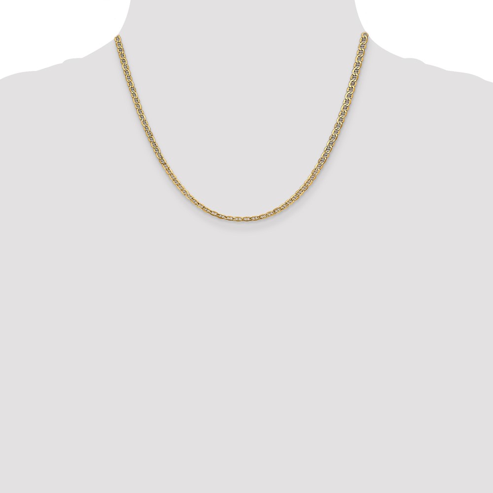 14K 18 inch 3.2mm Semi-Solid Anchor with Lobster Clasp Chain (BC122-18)