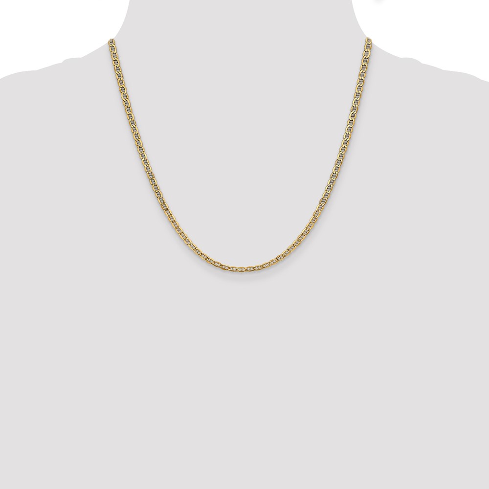 14K 20 inch 3.2mm Semi-Solid Anchor with Lobster Clasp Chain (BC122-20)