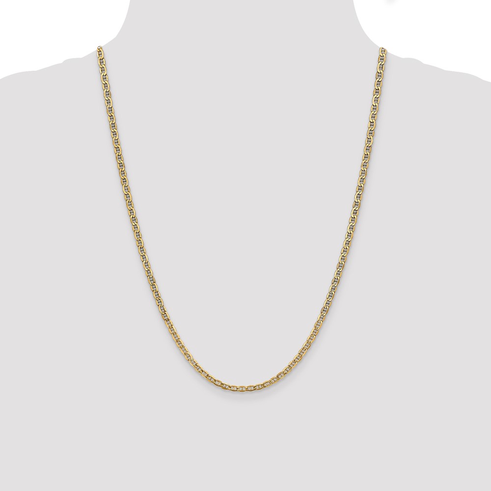 14K 24 inch 3.2mm Semi-Solid Anchor with Lobster Clasp Chain (BC122-24)