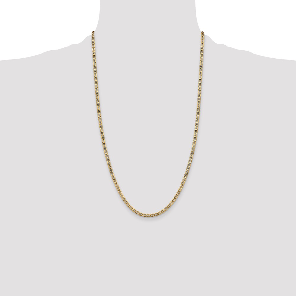 14K 26 inch 3.2mm Semi-Solid Anchor with Lobster Clasp Chain (BC122-26)