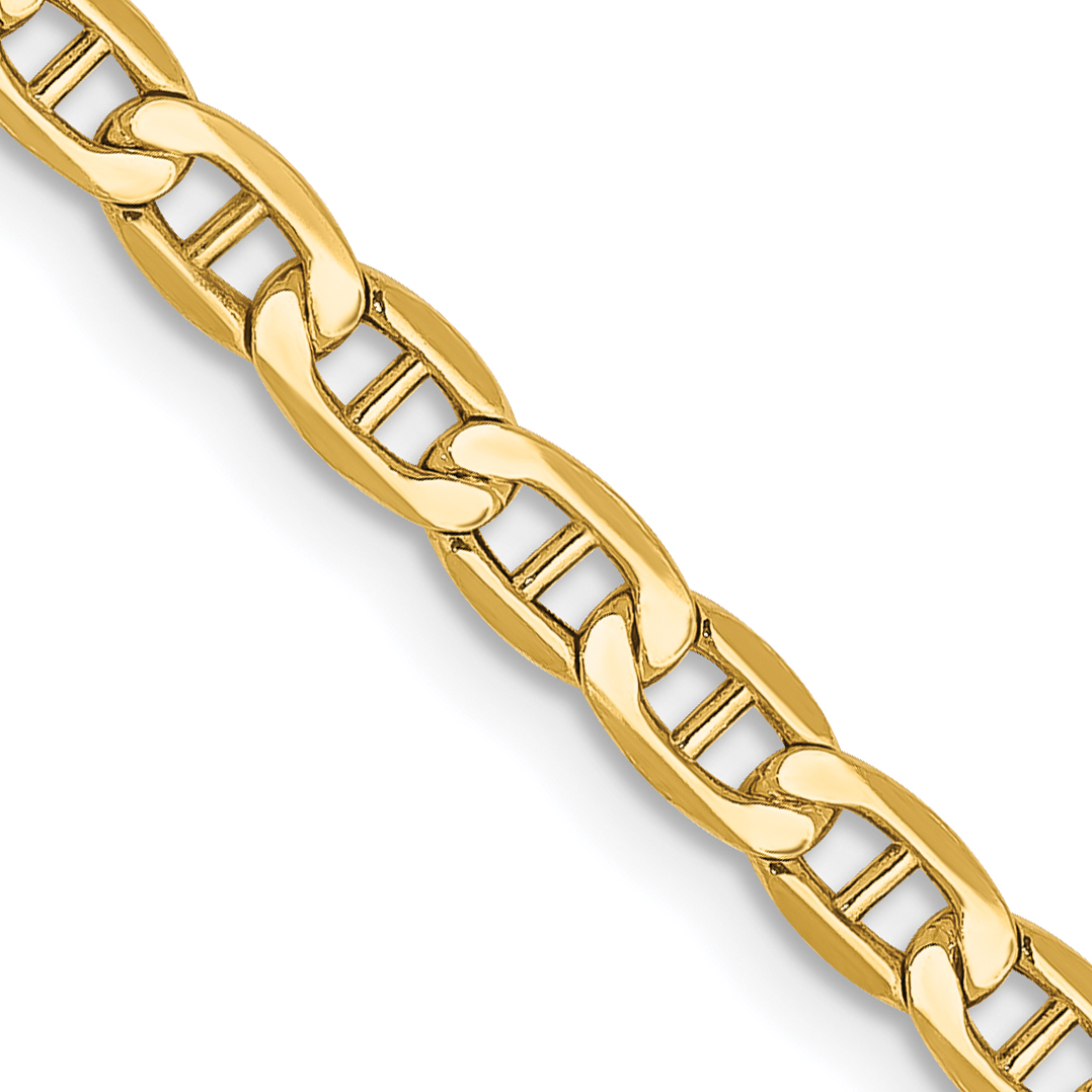 14K 24 inch 3.2mm Semi-Solid Anchor with Lobster Clasp Chain (BC122-24)